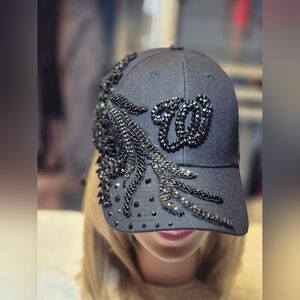 Custum Black On Black Washington Nationals Cap